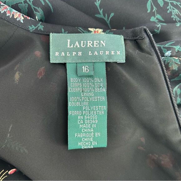 NWT Vintage Ralph Lauren Floral Foliage Silk Midi/Maxi Lined Dress - Picture 8 of 12